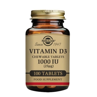 Solgar Vitamin D3 1000 IU (25 µg) 100 Chewable Tablets