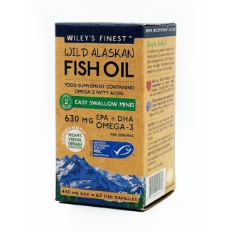 Wiley's Finest Wild Alaskan Fish Oil Easy Swallow Minis 450mg 60 Capsules