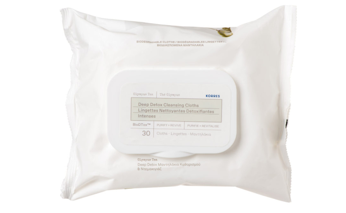 Korres Olympus Tea Deep Detox Biodegradable Cleansing Cloths 30 pcs Korres Olympus Tea Deep Detox Biodegradable Cleansing Cloths 30 pcs