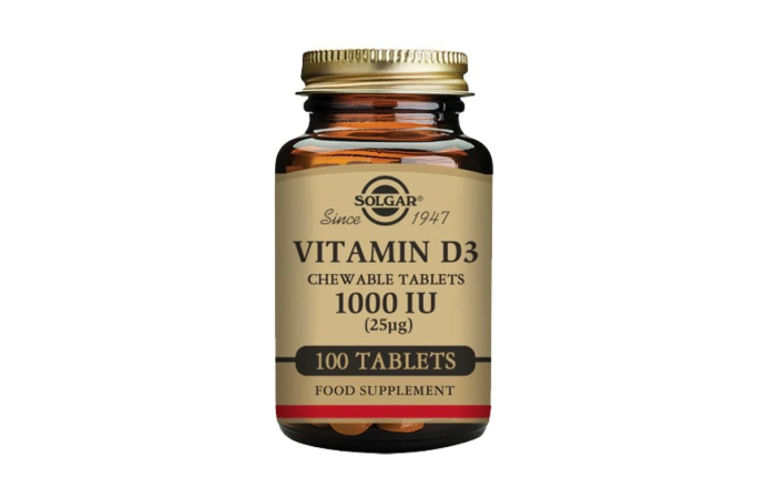 Solgar Vitamin D3 1000 IU (25 µg) 100 Chewable Tablets Solgar Vitamin D3 1000 IU (25 µg) 100 Chewable Tablets