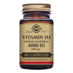 Solgar Vitamin D3 4000 IU (100 µg) 60 Vegetable Capsules
